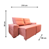 Sofa Manhattan Veludo Rose J.A ESTOFADOS
