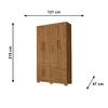 Roupeiro 6 Portas Safira Plus com Pés Cinamomo Josan