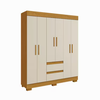 Roupeiro Maya 6 Portas MDP Cinamomo/ Off White ACP Moveis