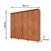 Roupeiro Aurora 6 Portas com DIvisão Giratorio Espelho 8 Pés Retangular Cinamomo/Grafiato Panan