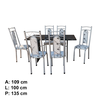 Mesa Paris 6 Cadeiras N 39 GR  Luxo BRM/Branco CI Aço Coelho