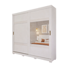 Roupeiro 2P Blumenau Slide com 2 Kits Espelhos e Kit 8 Pes Retangular Menor Branco Panan