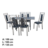 Mesa Paris 6 Cadeiras N 39 GR Luxo PTM/Preto IS Aço Coelho