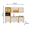 Cozinha 5 Peças Donna Vidro Reflecta com Led Chf Moveis