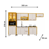 Cozinha Completa 6 Peças Donna Vidro Reflecta com Led Cinamomo/Off White Chf Moveis