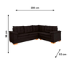 Sofa De Canto Ideale T08 Veludo Terracota Jw Estofados
