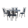 Mesa Paris 6 Cadeiras N 39 GR Luxo PTM/Preto IS Aço Coelho