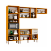 Cozinha Malta 4 Peças Cristaleira com Led Cinamomo Off White Acetinado Chf Moveis