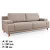 Sofa Roma Chaise Ripado Cinza Primor Estofados