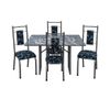 Mesa 4 Cadeiras Paris N39 Granito Luxo Aço Coelho