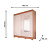 Roupeiro Ilheus 2 Portas Slide com Espelho Cinamomo/Off White Panan
