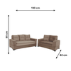 Conjunto de Sofa 2x3L Valencia Veludo Castor T04 JW Estofados