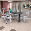Mesa Paris 8 cadeiras N 39 GR Luxo Brm/Branco CI Aço Coelho
