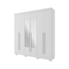 Roupeiro Agata 6 Portas MDP com Espelho Branco ACP Moveis
