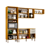 Cozinha Malta 4PCS Cristaleira com Led Cinamomo Off White Acetinado Chf Moveis