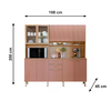 Cozinha Compacta 10 Portas 2 Gavetas Amora Amendola/Marsala Prime TX Demobile