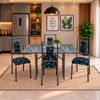 Mesa 4 Cadeiras Paris N39 Granito Luxo Aço Coelho