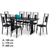 Mesa Paris 8 Cadeiras N 39 GR Luxo PTM/Preto CI  Aço Coelho