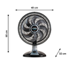 Ventilador 40CM VT-40 Turbo Preto/Prata Mondial