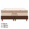 Conjunto Box Queen Executivo com Pillow Top molas ensacadas 158x198 Softflex