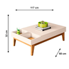 Mesa De Centro Vitta Off White/Cinamomo HB Moveis