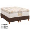 Conjunto Box Queen Ouro Luxo com Pillow Top e Molas Ensacadas 158x198 Softflex