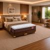 Conjunto Base para Colchão Somie Suede Queen 158x42 Marrom Reconflex