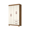 Roupeiro Light Plus 4 Portas 2 Gavetas com Pé Cinamomo/Off White Josan