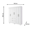 Roupeiro Maya 6 Portas MDP Branco ACP Moveis