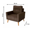 Poltrona Europa Premium Veludo Terracota T08 Jw Estofados