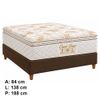 Conjunto Box Casal Ouro Luxo com Pillow Top e Molas Ensacadas 138x188 Softflex