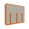 Roupeiro 6 Portas Realeza com 8 Pes Cinamomo/Off White Moveis TCIL