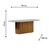 Mesa Living 1.8 C/Vidro Oval Off White/Cinamomo Imcal