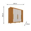 Roupeiro Granada Premium 100% MDF 6 Portas com Pés Salleto