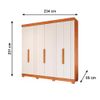 Roupeiro Cecilia 6 Portas com 8 Pés Retangular menor Cinamomo/Off White Panan