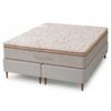 Conjunto Box Queen Confort Prime com Pillow Top e Molas Ensacadas 158x198 Softflex