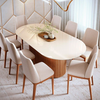 Mesa Living 1.8 C/Vidro Oval Off White/Cinamomo Imcal