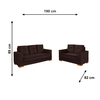 Conjunto de Sofa 2x3L Valencia Veludo Tabaco T02 JW Estofados