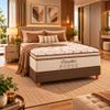 Conjunto Box Casal Executivo com Pillow Top e Molas Ensacadas 138x188 Softflex