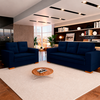 Conjunto de Sofa 2x3L Valencia Veludo Azul Navy T07 JW Estofados