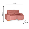 Sofa Manhattan Veludo Rose J.A Estofados