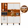 Armário Kit Murano 7 Portas 2 Gavetas 100% MDF Freijó UV/Off White Acetinado Poliman
