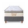 Conjunto Box Solteiro Diamante com Pillow Top e Molas Ensacadas 88x188 Softflex
