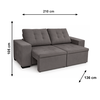 Sofa Viero Veludo Slim Chumbo J.A Estofados