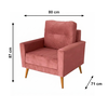 Poltrona Europa Premium Veludo Rose T03 Jw Estofados