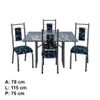 Mesa 4 Cadeiras Paris N39 Granito Luxo Aço Coelho