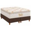 Conjunto Box Queen Ouro Luxo com Pillow Top e Molas Ensacadas 158x198 Softflex