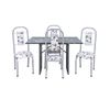 Mesa 4 Cadeiras Paris N39 Granito Luxo Aço Coelho