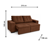 Sofa Viero Vellus Tabaco J.A Estofados