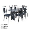 Mesa 6 Cadeiras Paris N39 Granito Luxo Aço Coelho